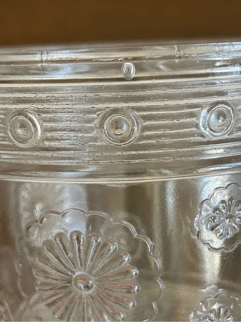 VINTAGE BRYCE BROTHERS 1889 EAPG MAGIC AKA ROSETTE CLEAR GLASS PEDESTAL SPOONER